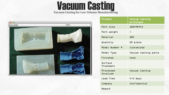 Prototype Manufacturing Vacuum Casting Service Low Volume ABS Material